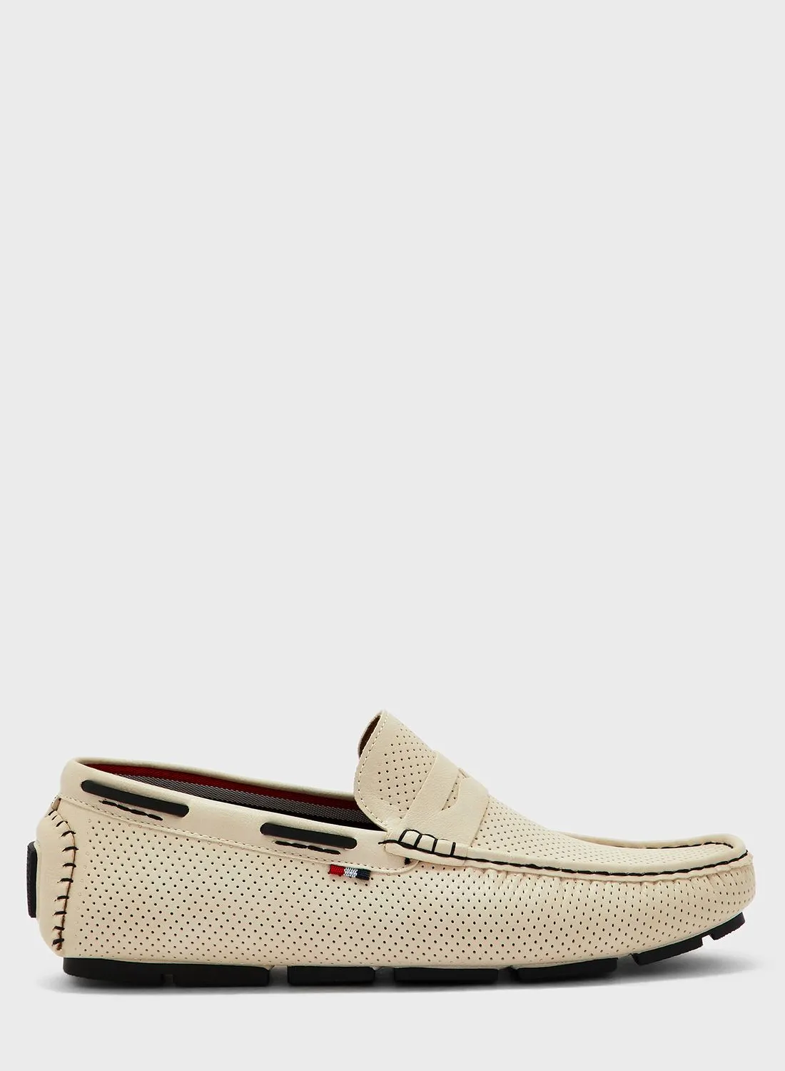 Robert Wood Webbing Highlight Perforation Texture Formal Loafers