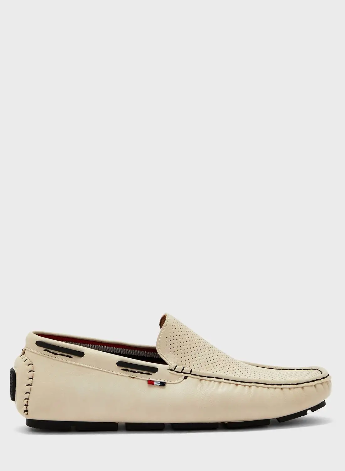 Robert Wood Webbing Highlight Perforation Texture Loafers