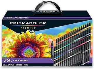 Prismacolor 3620 Premier Double-Ended Art Markers, Fine and Chisel Tip, 12 Pack 72-Count