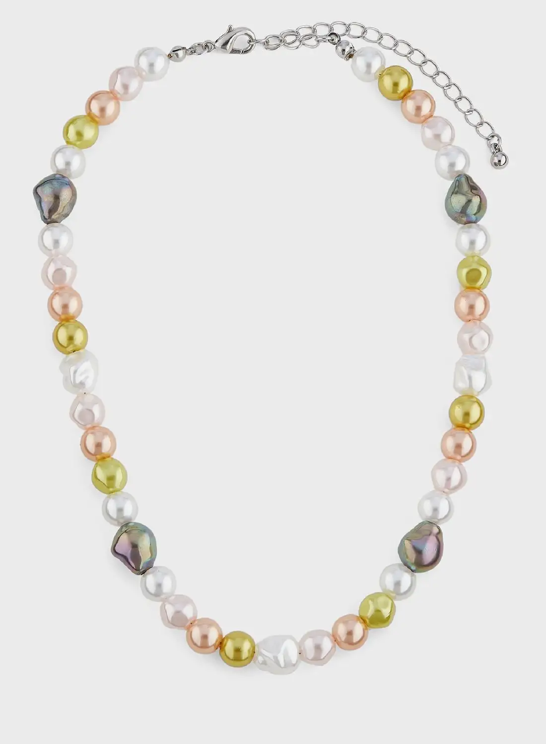 Ginger Multi Color Pearl Choker Necklace