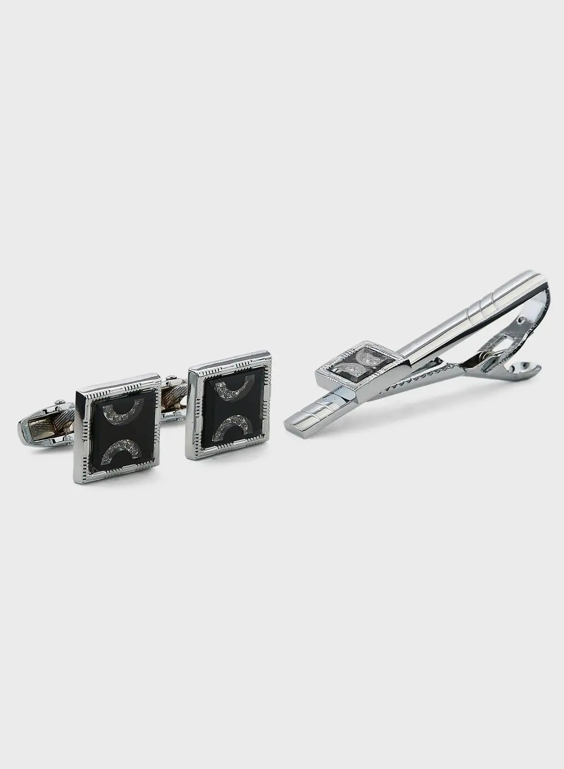 Robert Wood Cufflink And Tie Pin Set In Gift Box