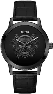 GUESS Men's 44mm Watch - Black Strap Black Dial Black Case, Black