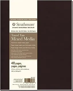 Strathmore 481-307 Softcover مجلة فنية للوسائط المختلطة، 7.75 بوصة × 9.75 بوصة، لون أسمر ضارب للصفرة