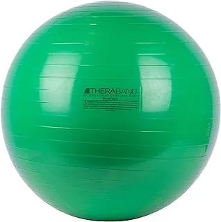 كرة تمرين ثيراباند، كرة ثبات بقطر 65 سم للرياضيين بطول 5'7 بوصة إلى 6'1 بوصة، كرة لياقة بدنية قياسية للوضعية والتوازن واليوجا والبيلاتس والكور وإعادة التأهيل باللون الأخضر
