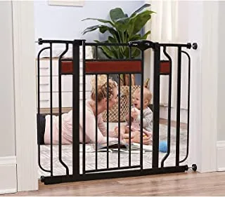 Regalo Home Accents Metal Walk-Through Safety Gate, With Wood Accents