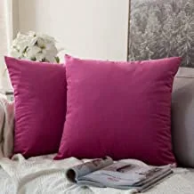 In House Pink Velvet Decorative Solid Filled Cushion, 25 * 25 centimeter