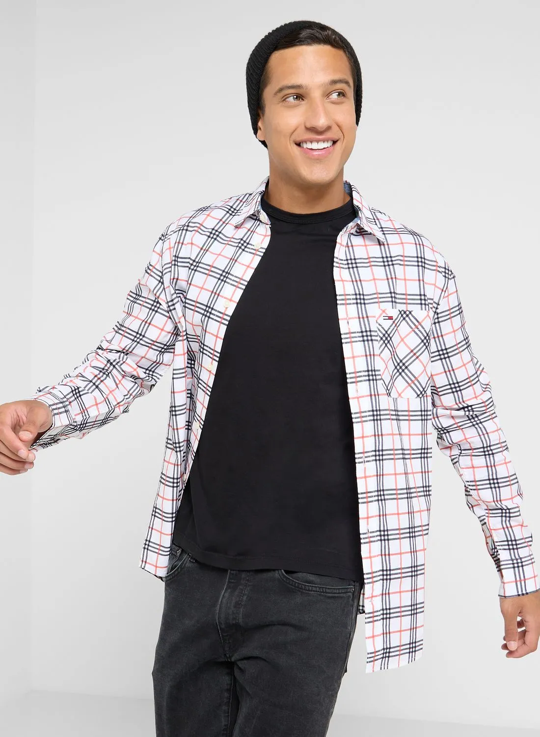 TOMMY JEANS Checked Slim Fit Shirt