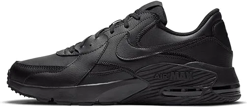 Nike Men's Air Max Excee Leather Sneaker, Black/Black-Black-LT Smoke GRE, 6 UK