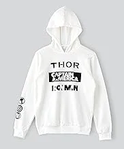 Avengers Hooded Sweatshirt for Senior Boys - White, 13-14 Year