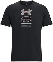 Under Armour UA M Branded GEL Stack SS Men's T-shirt, Black/Pitch Gray, Size L