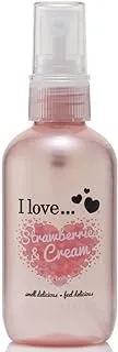 I Love Strawberries & Cream Body Spritzer, Formulated With Natural Fruit Extracts to Keep You Cool & Fragranced, TravelSize Essential Providing OnTheGo Refreshment, VeganFriendly 100ml