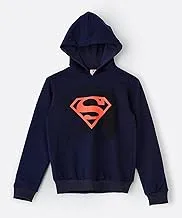 Superman Hooded Sweatshirt for Senior Boys - Black, 8-9 Year