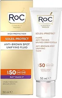 RoC - Soleil-Protect Fluido Unificador Anti Mancha Marrón SPF 50 - كريم مرطب للوجه مع فيتامين C - يقلل من لاس مانشاس مارون - 50 مل