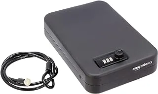 Amazon Basics Portable Security Case Lock Box Safe, Combination Lock, Large, Black