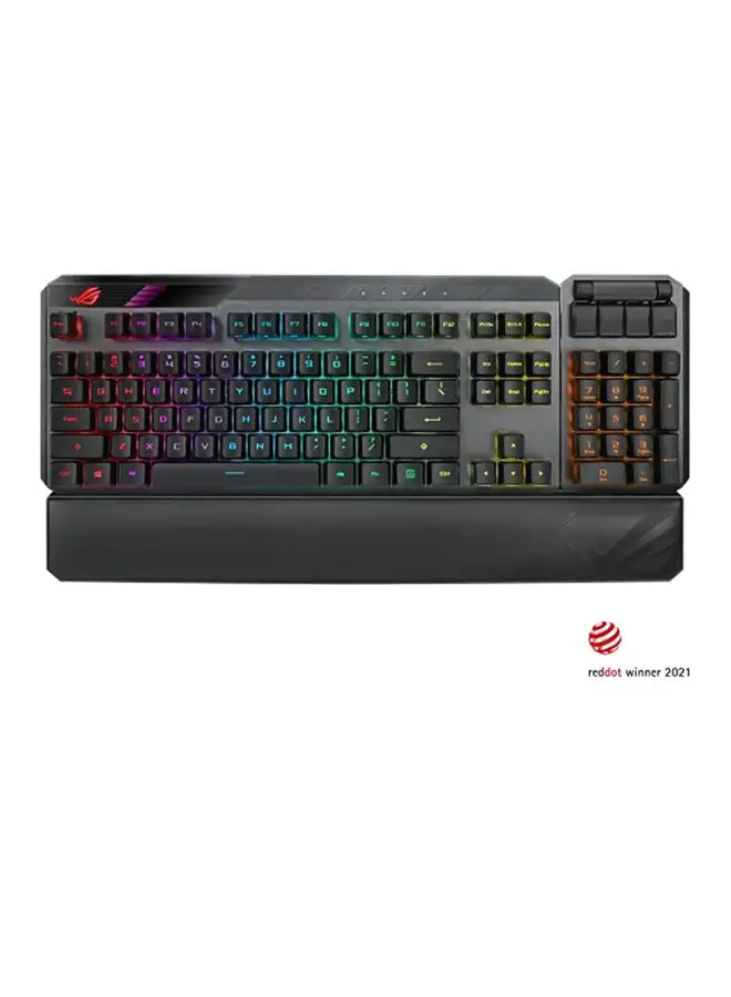 ASUS ASUS MA02 ROG Claymore II RGB Mechanical Gaming Keyboard: 100% Optical Switches, Wireless/Wired Modes, and detachable numpad for ultimate flexibility.
