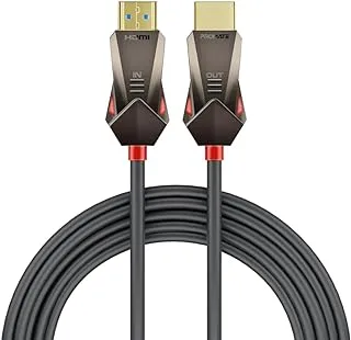 Promate HDMI 2.0 Cable, 4K@60Hz HDMI to HDMI Unidirectional Cable, 3D Video Support, 18Gbps Bandwidth, Ethernet, 20M Fiber Optic Cable and Gold-Plated Connectors for Laptops, Monitors, ProLink4K60-20M
