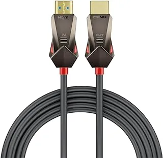 Promate HDMI 2.0 Cable, 4K@60Hz HDMI to HDMI Unidirectional Cable, 3D Video Support, 18Gbps Bandwidth, Ethernet, 15M Fiber Optic Cable and Gold-Plated Connectors for Laptops, Monitors, ProLink4K60-15M