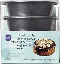Wilton Mini Round Cake Pans, 4-inch, Grey, WT-2105-0117, Set of 4
