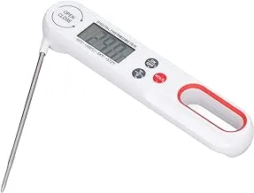 Read Digital Meat Thermometer for Grill and Cooking, Waterproof Fast and Precise Food Thermometer with Calibration and Foldable Probe, Kitchen Outdoor BBQ Accessories (White)