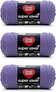 Red Heart Super Saver Lavender Yarn - 3 Pack of 198g/7oz - Acrylic - 4 Medium (Worsted) - 364 Yards - Knitting/Crochet