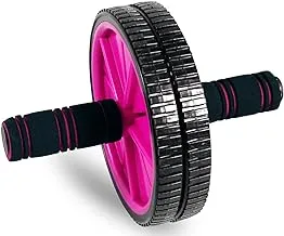 عجلة ECVV Ab Roller لتمارين عضلات البطن | اب رولر | معدات التمارين الرياضية، وردي/أسود، قياسية