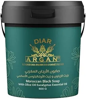 ديار أرغانو صابون الأرغان المغربي بزيت الزيتون وزيت الأوكالبتوس الأساسي 600 جرام