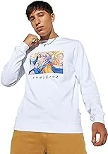 SP Characters Men Anime Print Sweatshirt With Crew Neck And Long Sleeves
