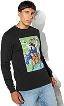 SP Characters Men Anime Print Sweatshirt With Crew Neck And Long Sleeves