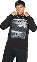 SP Characters Men Stranger Things Graphic Print Sweatshirt With Crew Neck And Long Sleeves