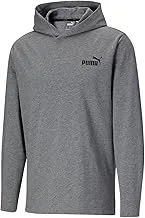 PUMA Men's Essentials Long Sleeve Hooded Jersey Top, Medium Gray Heather, XL