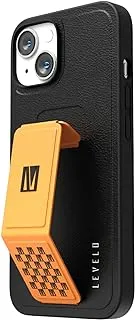 Levelo Morphix Gripstand iPhone 14 PU Leather Case - Orange