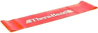حلقات حزام مقاومة متوسطة احترافية من THERABAND، 10 عبوات، بطول 30.5 سم، أحمر