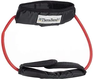 THERABAND Professional Resistance Tubing Loop with Padded Cuffs for Beginner/Intermediate, Red