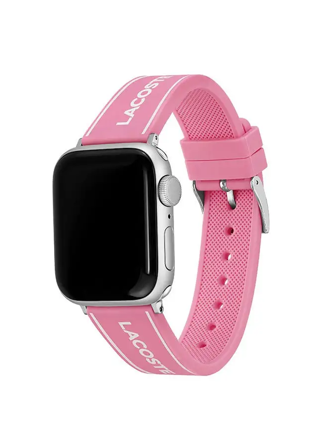 LACOSTE Unisex Apple Watch Strap White And Pink Silicone 38/40mm  - 2050038