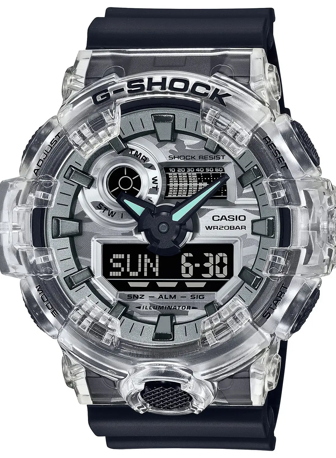 جي شوك ساعة يد رجالية أنالوج+رقمية راتنج GA-700SKC-1ADR - 45 ملم