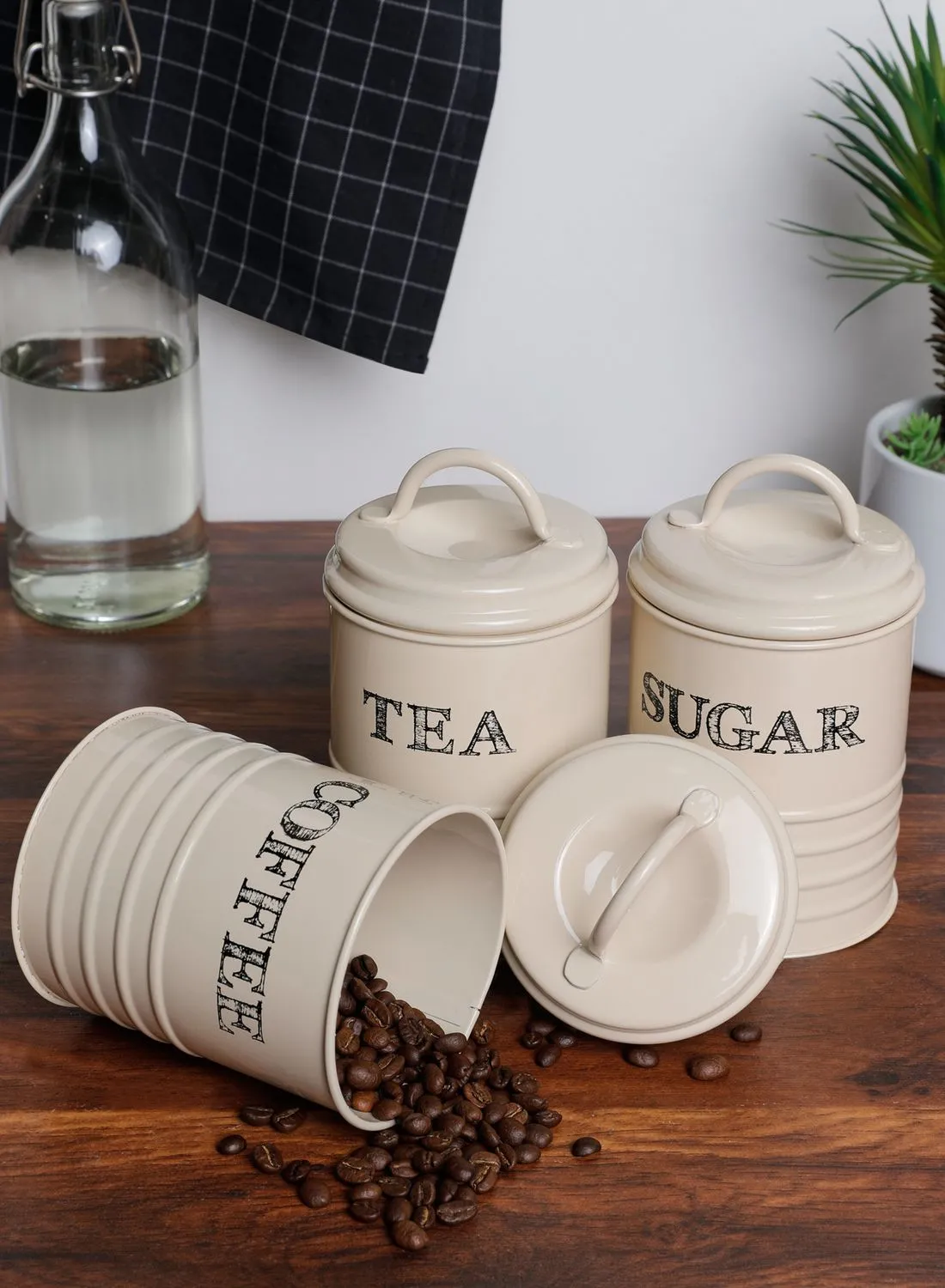 Premier Set of 3 Tea Coffee & Sugar Canisters