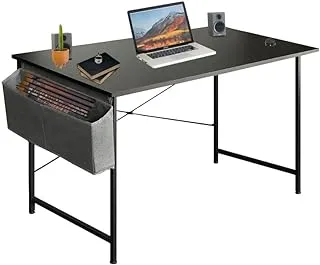 QLLY Office Desk, Simple Style Computer Desk with Storage Bag, Study Writing Table for Home Office Bedroom(120cm)