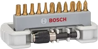 Bosch 11-piece screwdriver bit set including bit holder -2608522126