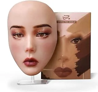 3d Makeup Practice Face Board, Silicone Makeup Mannequin Face, Reusable Beginner's Practice Eye Makeup Face, Makeup Artist's Full Face Practice Eyelash Eye Shadow