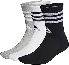 adidas Unisex 3-stripes Cushioned Crew 3 Pairs Socks