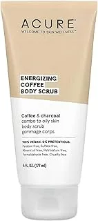 ACURE Energizing Coffee Body Scrub | 100% Vegan | Coffee & Charcoal | For Normal to Oily Skin | Hydrates & Re-Energizes | 6 Fl Oz