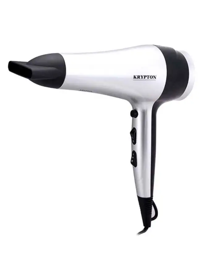 KRYPTON Powerful Hair Dryer Salon Quality with Cool Shot Function Silver/Black