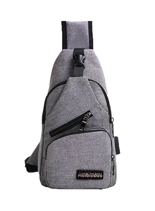 Sharpdo Zipper Closure Chest Bag Grey/Black