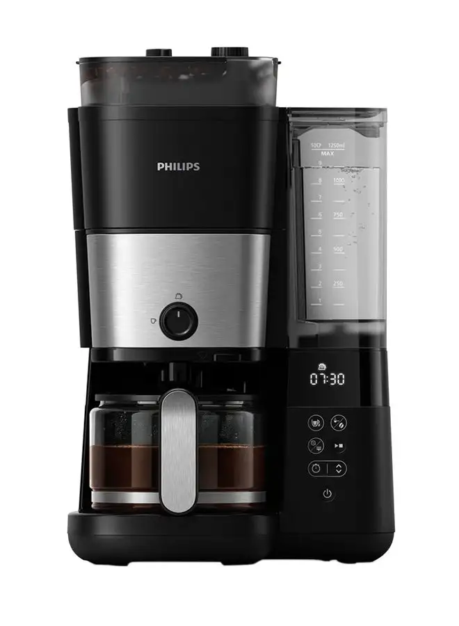 فيليبس ماكينة تحضير القهوة بالتنقيط الكل في 1 سعة 1.25 لتر وقوة 1000 وات HD7900/50 أسود/فضي