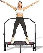 COOLBABY 330 lbs Mini Trampoline for Adults, Indoor Small Rebounder Exercise Trampoline for Workout Fitness for Quiet and Safely Cushioned Bounce, [40 Inch]
