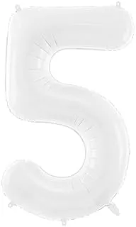 بالون فويل رقم ''5''، 86 سم، أبيض