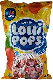 Roshen LOLLIPOPS WITH YOGURT FLAVOURS Lollipops hardboiled candy with flavours: yogurt-strawberry, yogurt-raspberry, yogurt-pineapple 0.92 kg