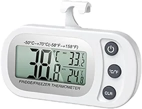 Goodern Fridge Thermometer,Digital Refrigerator Freezer Thermometer Waterproof Fridge Thermometer,Max/Min Record Function with Large LED Display and Magnetic Back for Kitchen,Home,Restaurants-White
