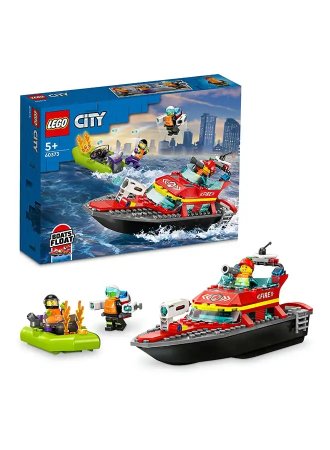 LEGO LEGO 60373 City Fire Fire Rescue Boat Building Toy Set (144 Pieces)