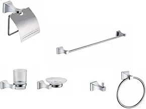 Tredex 8 Pcs set: -Towel bar 60cm -Towel ring, Paper holder -Tumbler holder -Dish holder -Robe hook TRAC30800/6